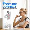 Lexniush Posture Corrector for Kids Teenagers, Updated Adjustable Upper Back Posture Brace for Boys/Girls, Breathable Back Support Braces for Scoliosis, Hunchback, Pain Relief, Spine Corrector, Small