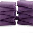 TENSTARS Silk Hemming Bath Towels for Bathroom Clearance - 27 x 55 inches - Light Thin Quick Drying - Soft Microfiber Absorbent Towel for Bath Fitness, Sports, Yoga, Travel, Gym - 2 Pack,Grape Purple