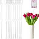 240 Pcs Floral Picks Card Holder Plastic Straight Head Flower Card Holder Stick for Card Photo Floral Bouquet Arrangement Valentine‘s Day Wedding Birthday Party Decoration (Fork Shape, 12*0.98 Inch)