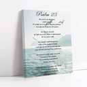 CCWORKERRY Psalm 23 Wall Art Bible Verse Canvas Print Framed Christian Scripture Pictures Religious Artwork Baptism Gift Church Home Decor(Teal,16L x 20W)
