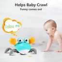 control future Crawling Crab Baby Toy - Infant Tummy Time Toys 3 4 5 6 7 8 9 10 11 12 Babies Boy 3-6 6-12 Learning Crawl 9-12 12-18 Walking Toddler 36 Months Old Music Development 1st Birthday Gifts