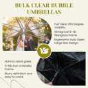 52 Inch Clear Umbrella, Large Dome Transparent POE Umbrella