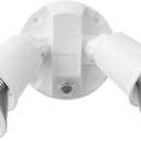 3 x GLOBE Electric 240W Twin Head Dusk to Dawn Security Flood Light, White Finish, Automatic Photocell, Hardwired, Weather Resistant Outdoor Spotlight, 17000081