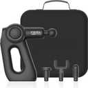 FitRx Handheld Therapeutic Percussion Massage Gun with 5 Speed Settings, 3 Arm Angles, and 4 Swappable Heads for Premium Back & Muscle Relief