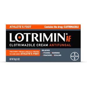 Lotrimin AF Cream, Athlete's Foot 1% Clotrimazole Antifungal Cream Treatment, Clinically Proven Effective, 1.1 Ounce (New Look)