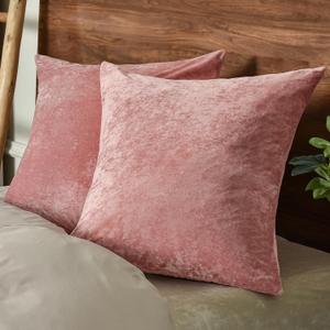 PHF Truly Velvet Euro Sham, 26"x 26",No Insert, 2 Pack Color Gradient Euro Throw Pillow Covers, Ultra Soft Cozy European Pillow Covers for Luxurious Home Decorative, No Shedding, No Pilling, Pink