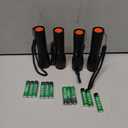 LED Flashlights High Lumens 4 Pack, Powerful Tactical Flashlight With 3 Modes, Pocket Small Flash Light, Waterproof Zoomable Flashlights for Home Emergencies, Camping Essentials (Battery Included) (Black)