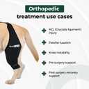 Ortocanis Dog Knee Brace for Hind Leg Support Flexible Neoprene Knee Brace for Dogs with Joint Instability, Torn ACL, Limping or Osteoarthritis Comfortable Support for Recovery (Large, Right Leg)