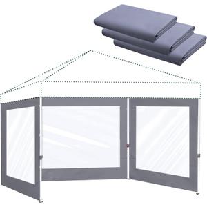 Clear Canopy Sidewalls for 10x10 Pop Up Tent,3 Pack Sunwalls Only,(Dark Gray)