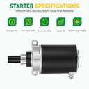 Starter Motor Fits for Tecumseh OH50 OHH50 OHV110 OHV120 OHV125 OHV130 OHV135 OHV358, 410-22017, 435-351, 52-098-06, 52-098-10, 52-098-13