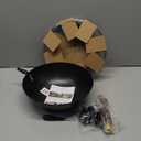 Souped Up Recipes 10 Inch Carbon Steel Wok For Electric, Induction and Gas Stoves (Lid and User Guide Video Included)