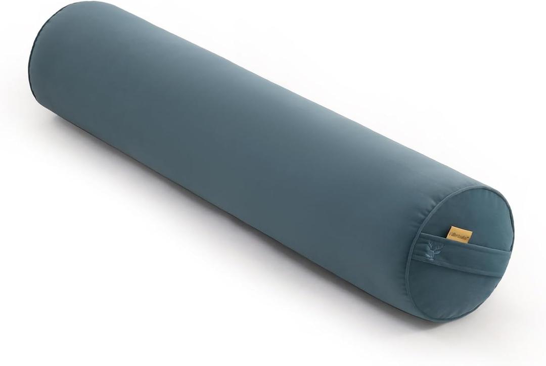 Long Round Body Pillow for Adults  Bolster Pillow for Bed, Cervical Roll Pillow, Firm Support for Sleeping,39.37 x 7.87 Inches,Slate Blue