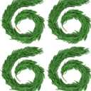 24 FT (4 * 6FT) Christmas Norfolk Pine Garland, Real Touch Dense Faux Greenery Garland for Mantle, Table, Wall, Indoor & Outdoor Christmas Decorations