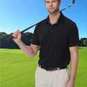EOUOSS Golf Polo Shirts for Men Short Sleeve Moisture Wicking Dry Fit Performance Designed Collared Solid Casual Polo Shirt Black Medium (M)
