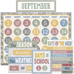 Teacher Created Resources Classroom Cottage Calendar Bulletin Board (TCR7173), 109 Pieces
