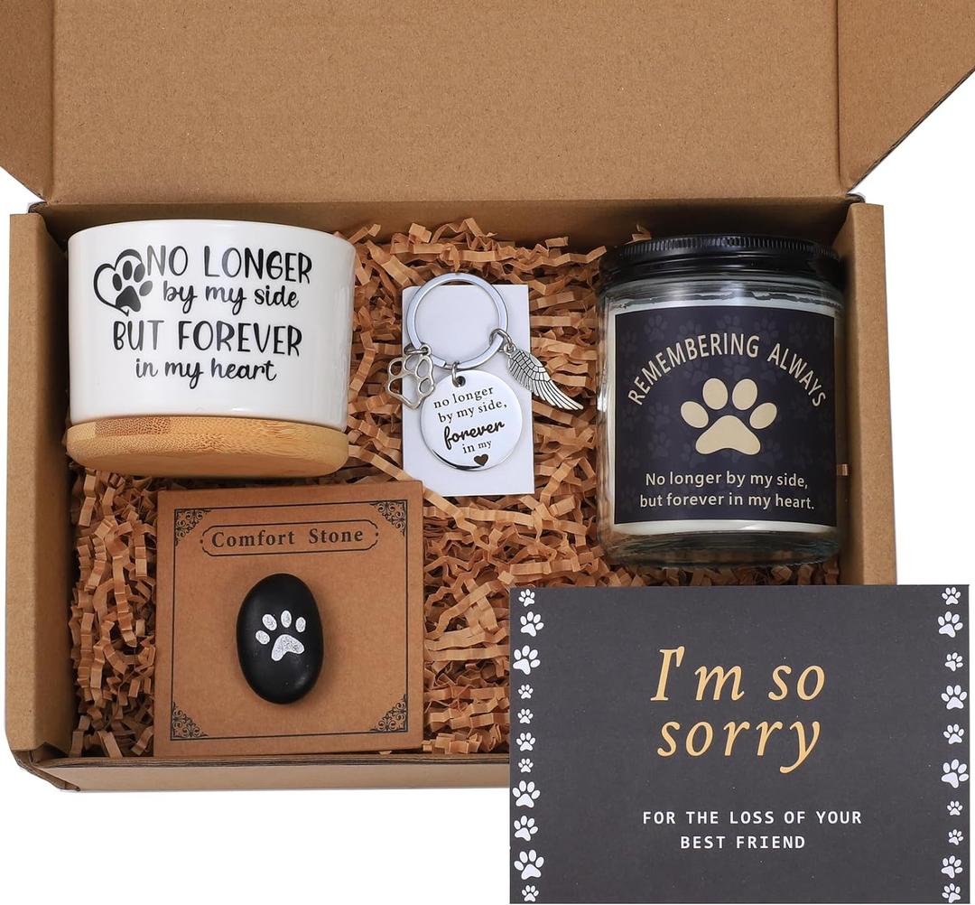 LESEN Loss of Dog Cat Pet Sympathy Gift,Dog Memorial Gifts for Loss of Dog,Dog Passing Away Bereavement Remembrance Gift Basket for Friends Family