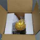 TiCin Tabletop Water Fountain with Gold Lotus Flowers, 9.8 x 6 x 6 inches, USB Powered, Indoor Relaxation Decor with Rocks