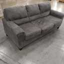 Signature Design by Ashley Navi Faux Leather Modern Sofa, Gray (Charcoal)