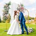 Snughome Arch Backdrop Stand, Set of 2 Metal Balloon Arch Stand (7.2FT+6FT), Gold Wedding Arch Frame for Party, Baby Shower, Holiday, Ideal for Balloon Flower