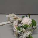 Wedding Bouquets for Bride Bridesmaid,White Champagne Artificial Roses Flowers for Wedding Church Decoration (6.5in)