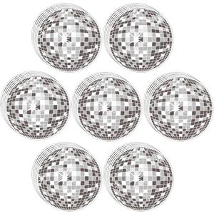 80 Pcs Disco Ball Cutouts for Bulletin Board Discoball Party Hanging Decoration Ball Stickers Paper Cutouts with Glue Points for Hippie Christmas Decor Sliver Disco Party Supplies