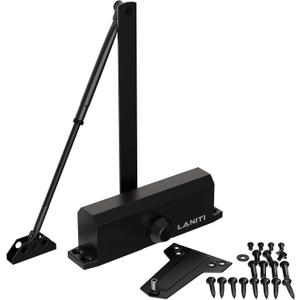 Commercial Door Closer Mechanism Heavy Traffic Commercial Auto Door Closer Aluminum Finish (Black, 1, Pack)