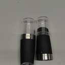 XinXu Gravity Electric Pepper and Salt Grinder Set, Adjustable Coarseness, Battery Powered with LED Light, One Hand Automatic Operation, Black - 2 Pack