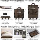 Hanke Expandable Collapsible Luggage with Wheels Suitcase, Rolling Travel Bag, Duffel Garment Tote Bag for Men Women, Lightweight Suitcase, Large Capacity Luggage with Spinner Wheel (Coffee), Expandable Foldable