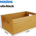 A Selected Pine Wood Organizer Open Box 4 Packs, 6x10 Wooden Storage Container with Handle for Bathroom and Kitchen