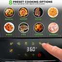 Nutrichef 5.8 Quart Air Fryer | 8-1 Preset Cook Modes | Transparent Fry Bowl for Best Cooking Results | Cook Shrimp, Steak, Fries, Wings, Chicken & More | Precise Temperature Control & Time | White