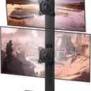 Dual Monitor Stand, FreeStanding Desk Stand for Two 13-32 inch Screens, Vertical Monitor Riser with Swivel, Tilt, Rotation, 4 Height Options, Holds One (1) Screen Up to 77Lbs, VESA 75x75mm/100x100mm
