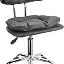 JOSTZHXIN Rolling Stool Backrest, Thick Seat Padding, Heavy Duty Home Office Rolling Chair, Adjustable Height Swivel Stool Chair for Nail Salon Spa Massage Tattoo Work,Dark Grey