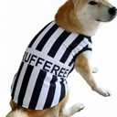 ComfyCamper Black and White Sports Referee Dog Cape Costume - XL Cosplay Rufferee Halloween Costumes Christmas, XL