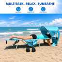 Wheel-To-Go Oversized Tanning Chair with Face Hole & Wheels | Portable Heavy Duty Folding Lounge Chair | Outside Sunbathing Reading Relaxing Beach Poolside Lawn | XL Wide | 330 LBS (Patent Design)