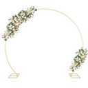 Gawicpy 8.7FT Round Backdrop Stand Metal Circle Balloon Arch Frame, Backdrop Stand Arch, Wedding Arches for Ceremony Birthday Party Bridal Graduation Decoration Baby Shower (Gold)