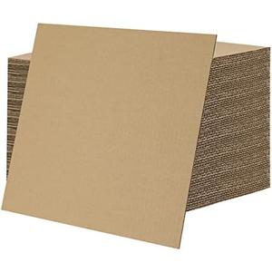 PINGEUI 10 x 10 Inches Corrugated Cardboard Sheets, 1/8" Thick Brown Kraft Cardboard Sheets, Corrugated Cardboard for Packing, Mailing, Crafts