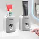 Automatic Toothpaste Dispenser for Kids, 2 PCS Toothpaste Squeezer for Kids & Family Shower Decor, is Wall Mounted Bathroom Accessories Organizer (Grey, 2PACK)