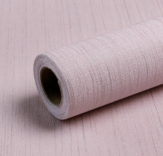 Qianglive Pink Grasscloth Peel and Stick Wallpaper  15.7"x120" Vintage Removable Waterproof Wallpaper for Room Walls, Cabinets, Furniture, Drawers, Desk