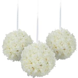 Hydrangea Pomander Kissing Balls, Set of 3, 6.5 inch