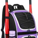 Youth Baseball Bag - Baseball Backpack Bat & Glove Holder, T-Ball & Softball Equipment & Gear,Large Main Compartment for Helmet & accessories, Fence Hook，Insulation Pocket