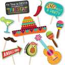 Fiesta Theme Photography Backdrop & Studio Props Kit, Cinco De Mayo Party Decorations, Mexican Photo Booth Background for Pictures, Summer Pool Mexicana Birthday Party Supplies