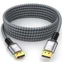 8K DisplayPort Cable,DP 1.4 Cable 25ft(8K@60Hz,4K@144Hz,2K@240Hz) Support 32.4Gbps,Gold Plated Connector,High Refresh Rate for Gaming Monitor,HDR,FreeSync G-Sync,Graphics Card,PC