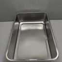 High Sided,XL Stainless Steel Cat Litter Box with Metal Lid,10.24 inch Tall