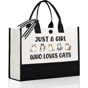 Cat Gifts for Women, Practical Cats-Themed Tote Bag, Mothers Day Christmas Birthdays Gifts for Cat Lover/Lady/Mom, Teen Girl, Daughter, Friend, Large Capacity Bag for Travel, Everyday Use