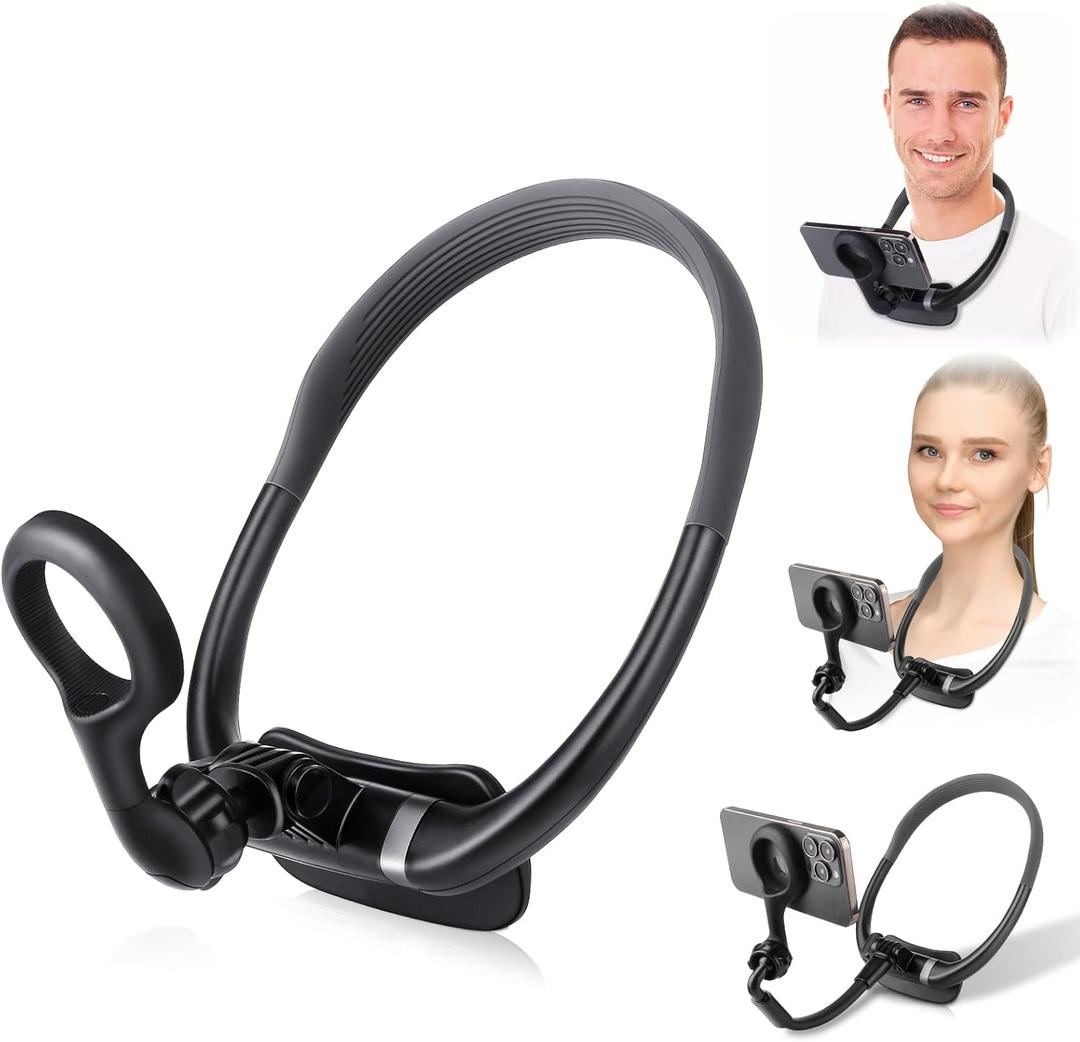 Magnetic Neck Phone Holder, Hands Free POV/Vlog Selfie Mount Flexible Neck Phone Holder for Recording, Magnetic Phone Chest Mount for iPhone 16 15 14 13 Seires and All Smartphones