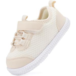 BMCiTYBM Baby Walking Sneakers Mesh Barefoot Boys Girls Breathable Shoes (12-18 Months Toddler, 1-camel)