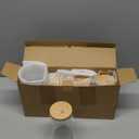 sungwoo 4PCS Glass Cups with Bamboo Lids and Straws, 16OZ Ice Coffee Cup, Drinking Cup set with Wooden Lids, Home Essential Glass Tumblers for Beer, Cocktail, Tea and Latte Clear