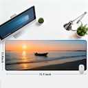 Large Mouse Pad 31.5x11.8 Inch, XXL Gaming Desk Mat with Non-Slip Rubber Base, Natural Scenery Design Mouse Pads for Desktop, Computer, Office & Home Use - Fits Keyboard and Laptop (Sunset Beach)
