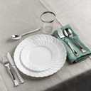 Elegant Combo White 8/32ct Disposable Plates - Case of 256 (8 packs x 32)