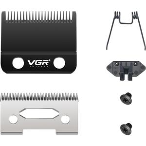 VGR 001 Clipper DLC Carbon Steel Blade Replacement, Professional Precision Ceramic Moving Clipper Blades with 2 Pairs Screws, Model Clipper with Coating Fix Blade Set